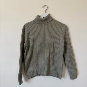 Green Ribbed Vintage Cotton Turtleneck